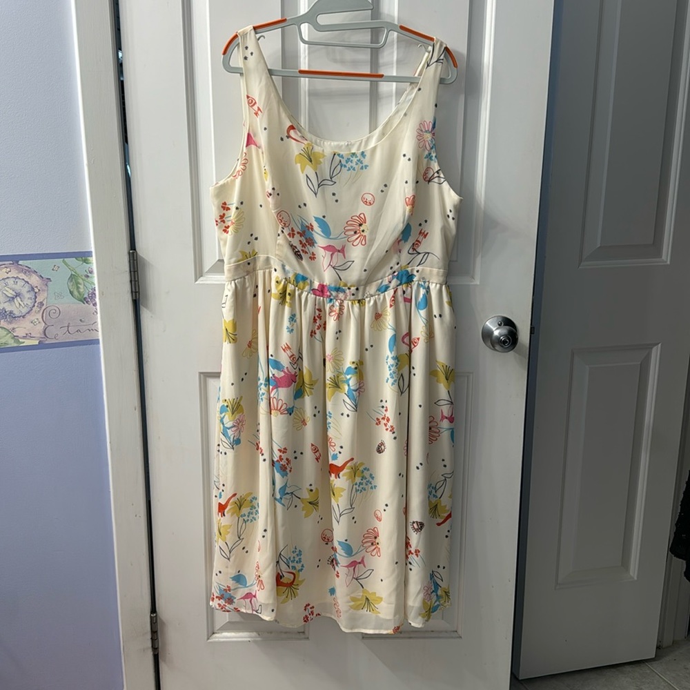 ModCloth, size 1X, fit n flare, midi dress, pocketed, sleeveless, scoop neck